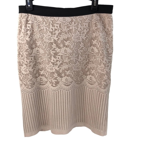 H&M Skirt Crochet Lace Sz M Cream Festival Boho Regency Coquette Victorian Doily - Picture 2 of 5